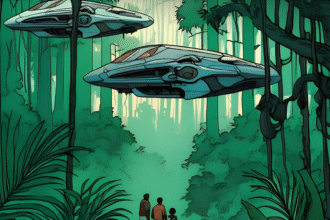 Front cover with flying beings