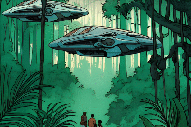 Front cover with flying beings